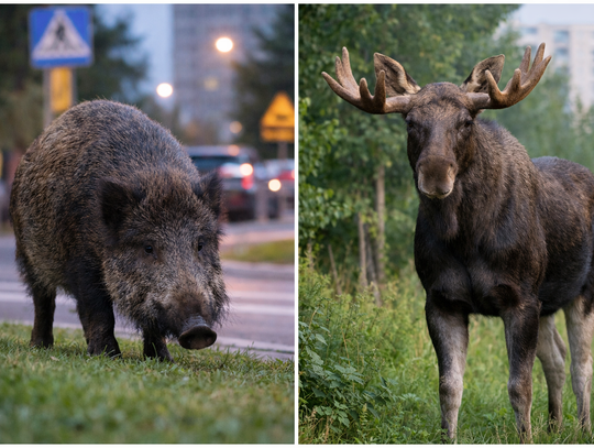 Dziki i łosie coraz bliżej mieszkańców. Co zrobić, gdy spotkasz je na ulicy lub osiedlu