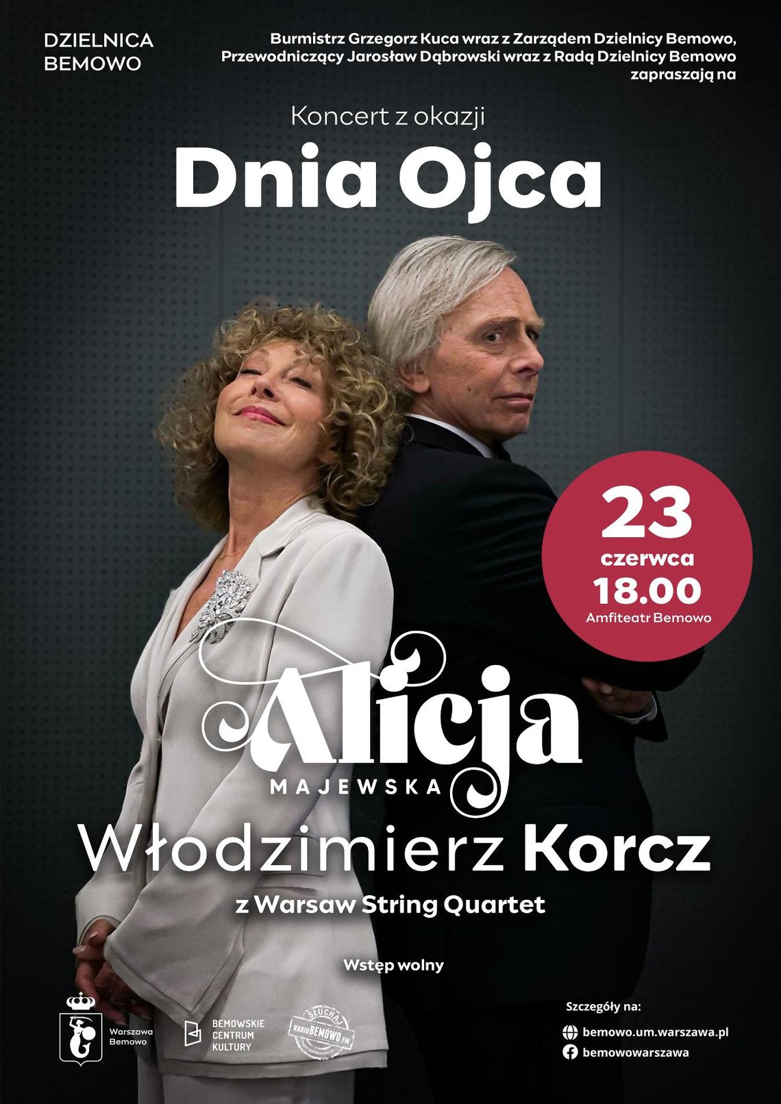 Alicja Majewska i Włodzimierz Korcz wystąpią na Bemowie